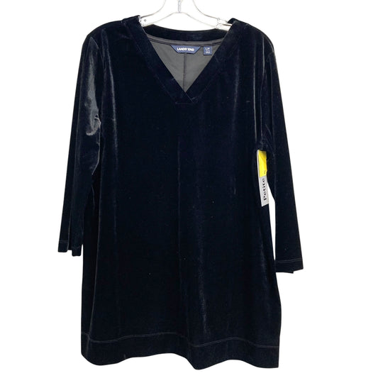 Top 3/4 Sleeve By Lands End In Black, Size:Lp