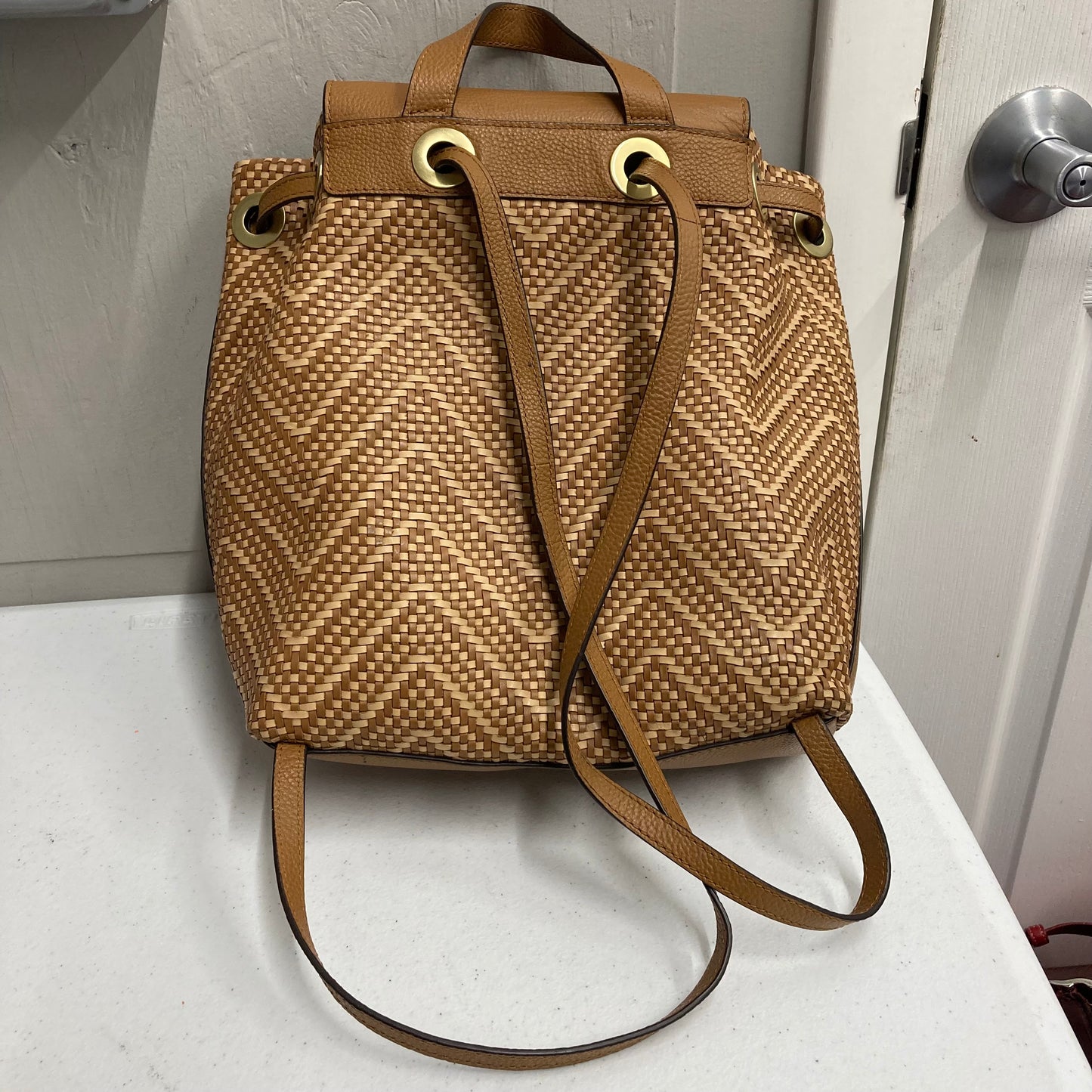 Backpack Designer By Michael Kors In Tan, Size:Large