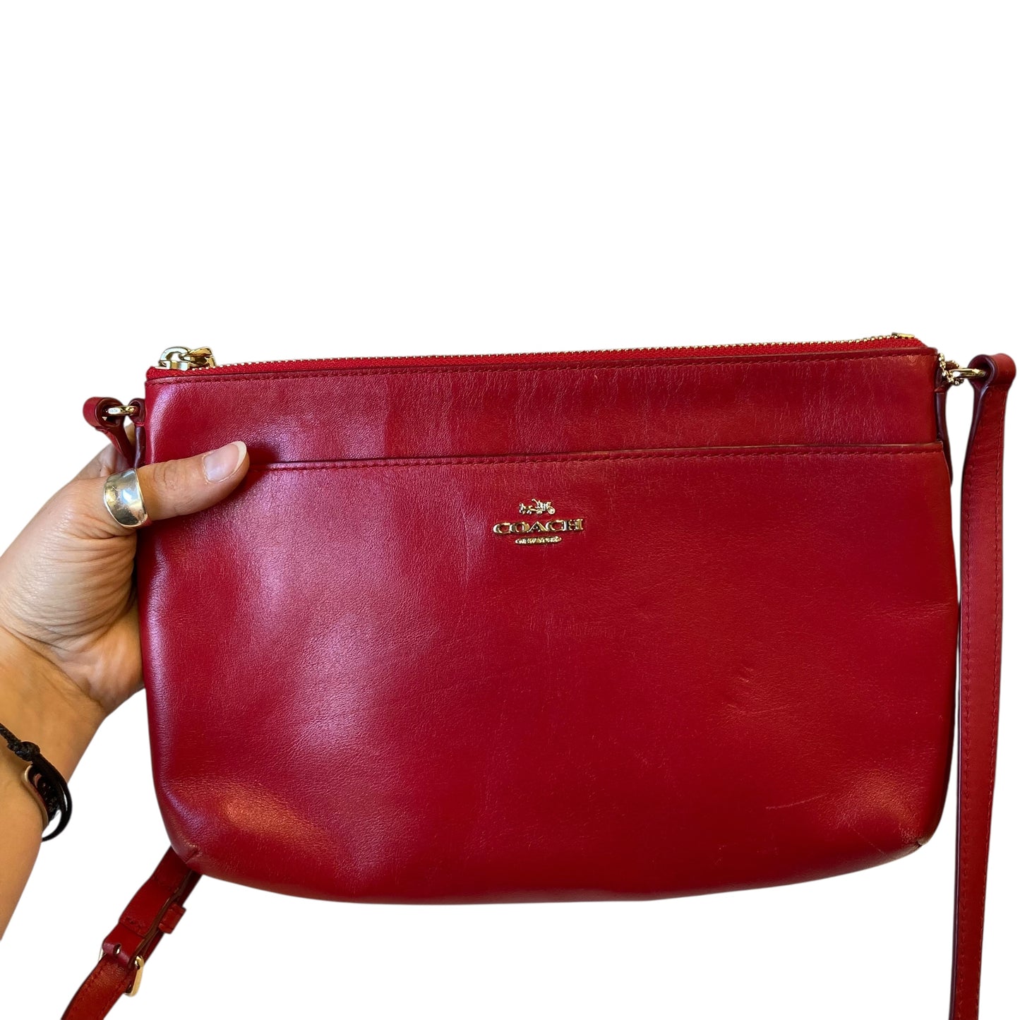 Crossbody Designer By Coach In Red, Size:Small