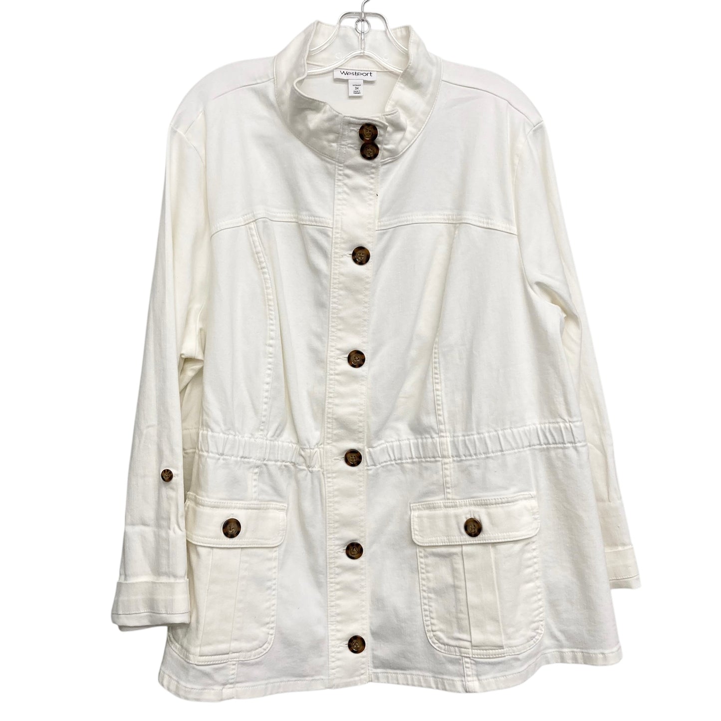 Jacket Denim By Westport In White, Size:3X