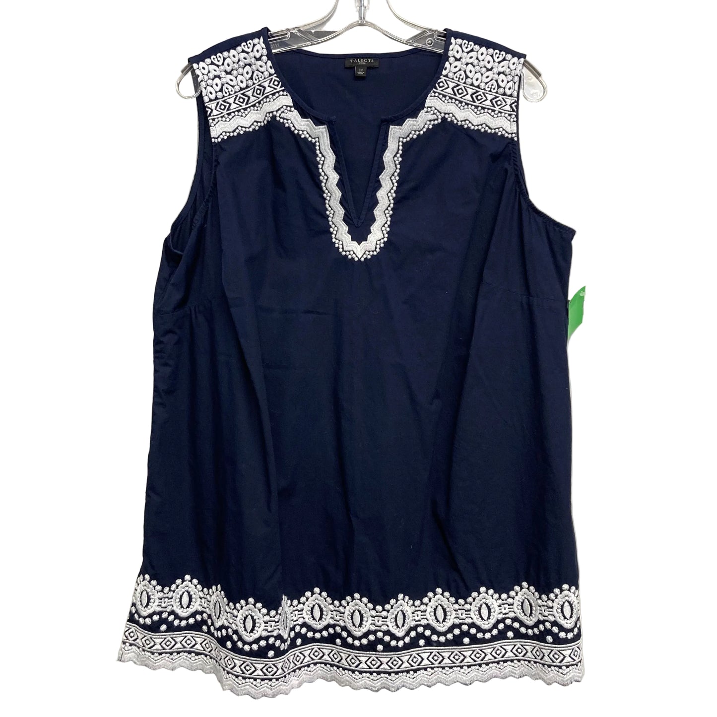 Top Sleeveless By Talbots In Navy, Size:1X