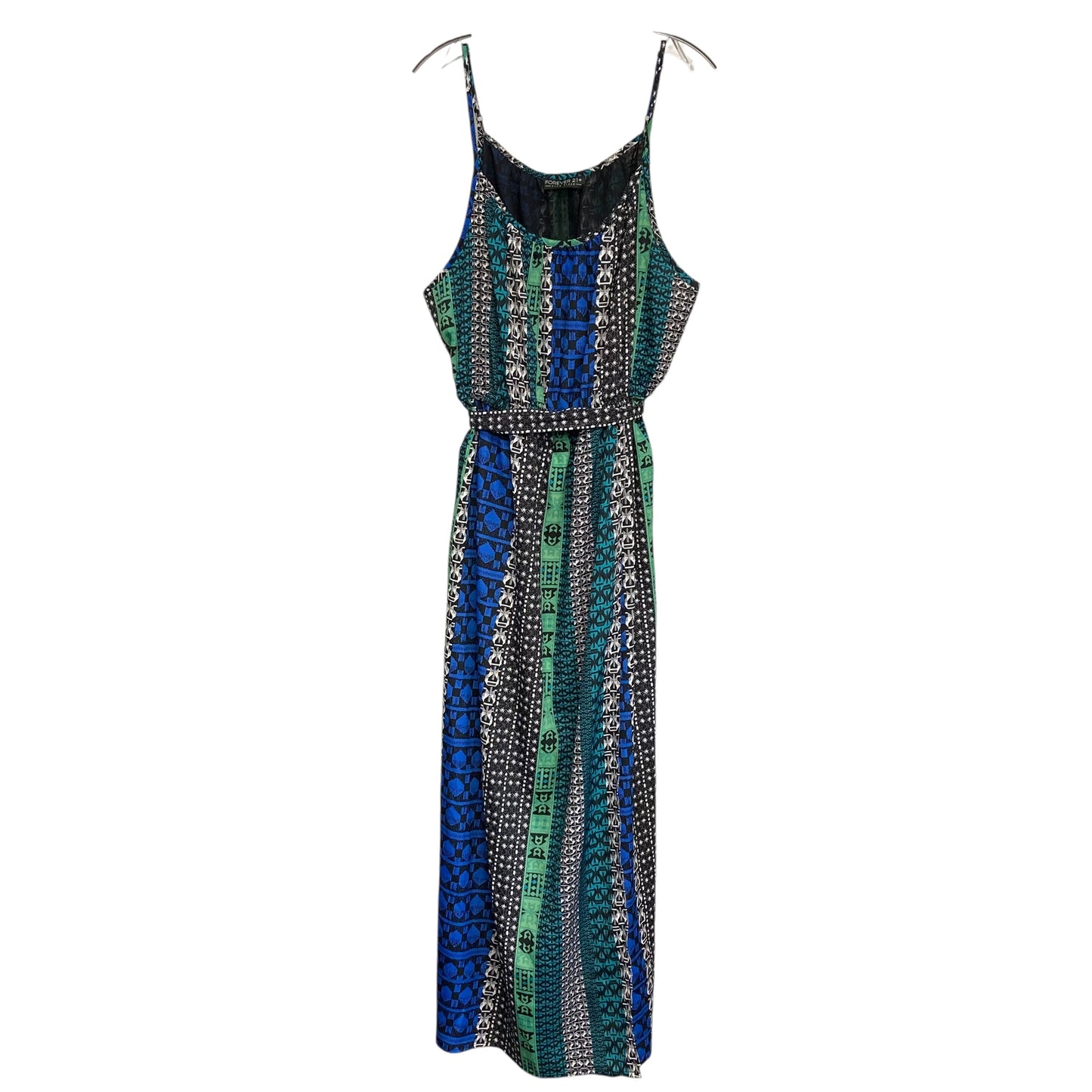Dress Casual Maxi By Forever 21 In Blue & Green, Size:2X