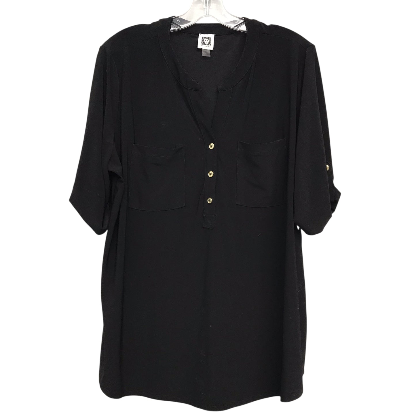 Top Ls By Anne Klein In Black, Size:2X