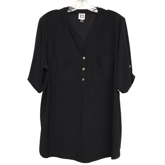 Top Ls By Anne Klein In Black, Size:2X