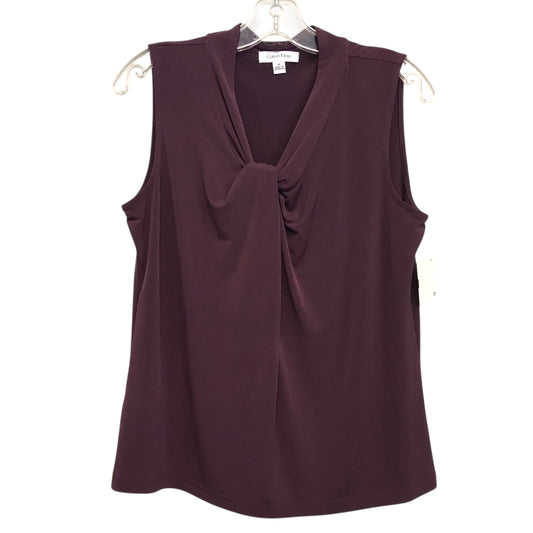 Top Sleeveless By Calvin Klein In Purple, Size:M