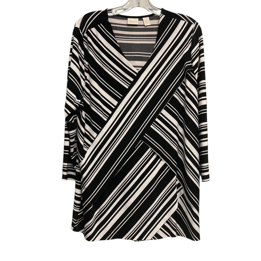 Top 3/4 Sleeve By Chicos In Striped Pattern, Size:Xl
