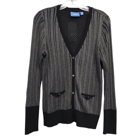 Sweater Cardigan By Simply Vera In Grey, Size:L
