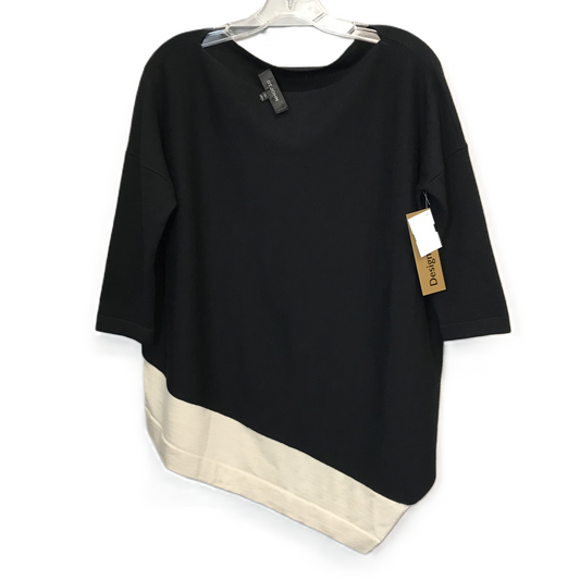 Top 3/4 Sleeve Designer By St John Collection In Black & Cream, Size: S