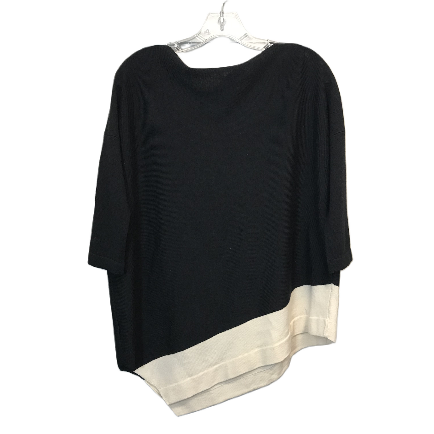 Top 3/4 Sleeve Designer By St John Collection In Black & Cream, Size: S