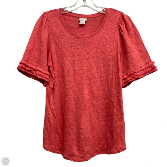 Top Short Sleeve Basic By Chicos In Red, Size: M