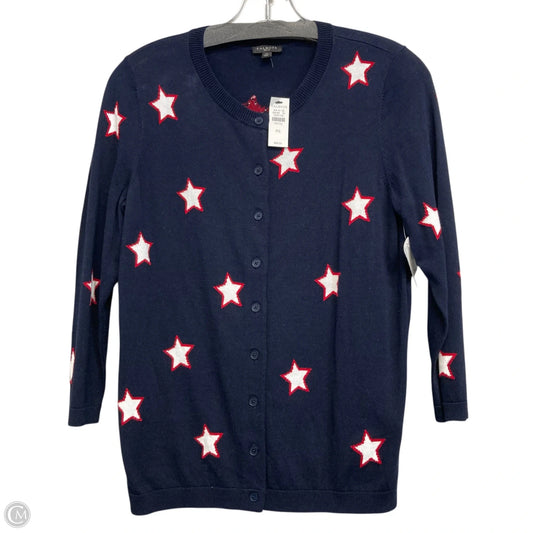 Sweater Cardigan By Talbots In Blue Red & White, Size: Sp