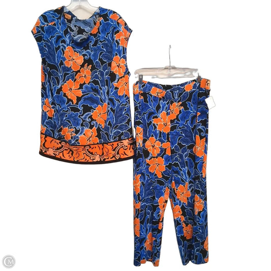 Pants Set 2pc By Chicos In Blue & Brown, Size: Xl