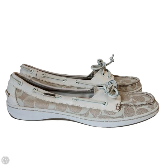 Shoes Designer By Coach In Cream & Tan, Size: 10