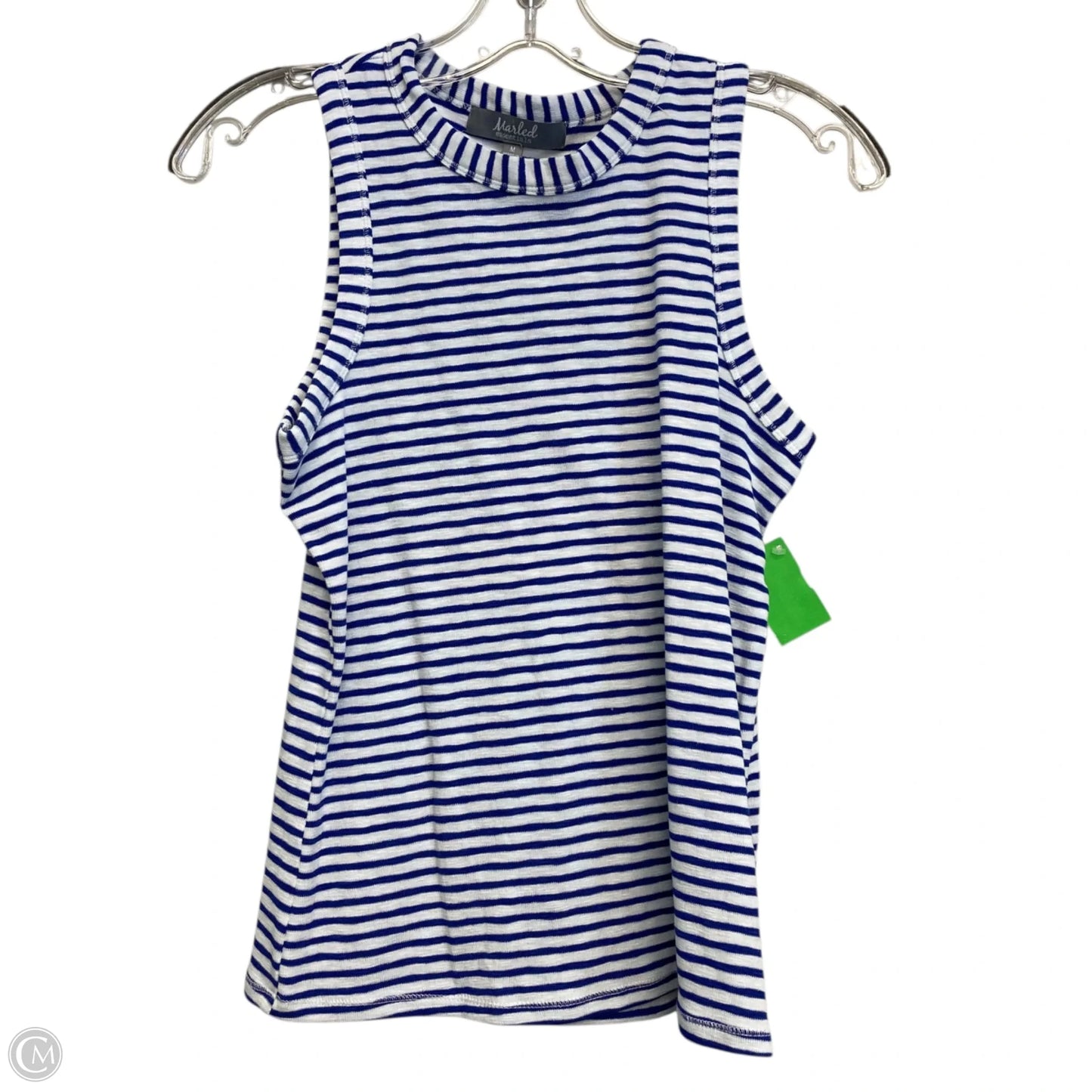 Tank Top By Marled In Blue & White, Size: M