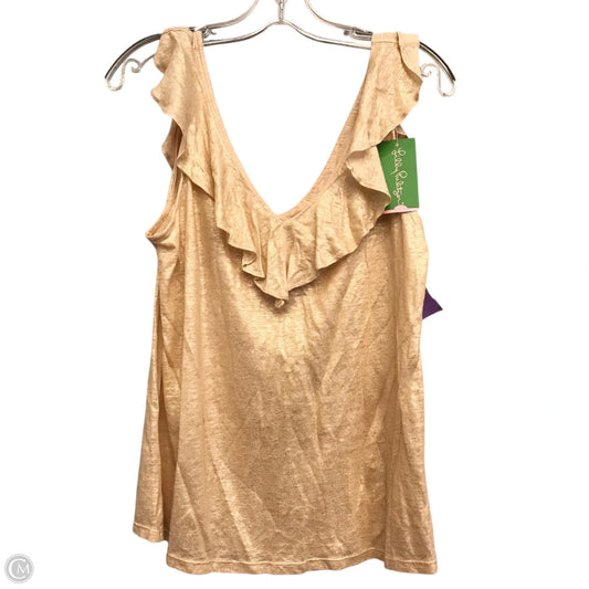Top Sleeveless Designer By Lilly Pulitzer In Gold, Size: M