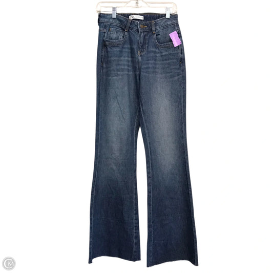 Jeans Flared By Zara In Blue Denim, Size: 4