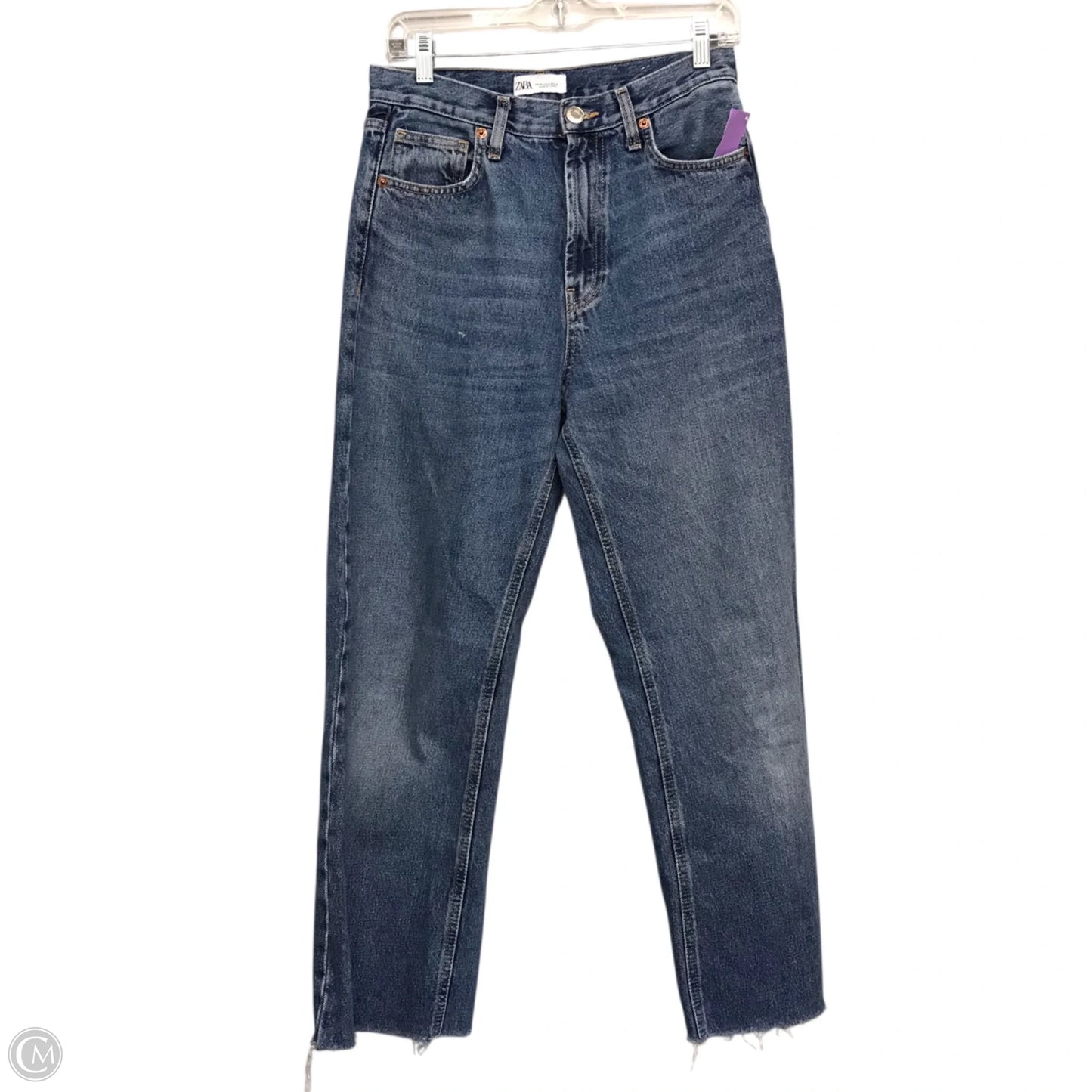 Jeans Cropped By Zara In Blue Denim, Size: 4