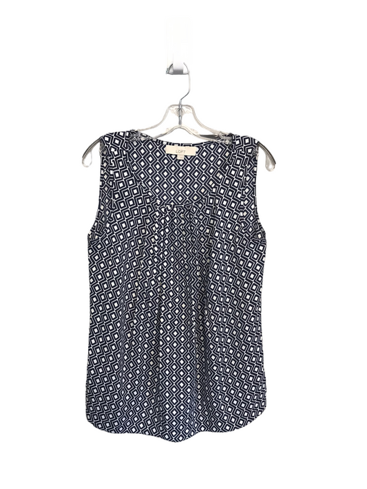 Blue & White Top Sleeveless By Loft, Size: S