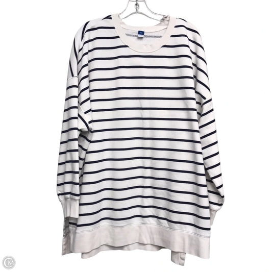 Top Long Sleeve By Old Navy In Blue & White, Size: 1x
