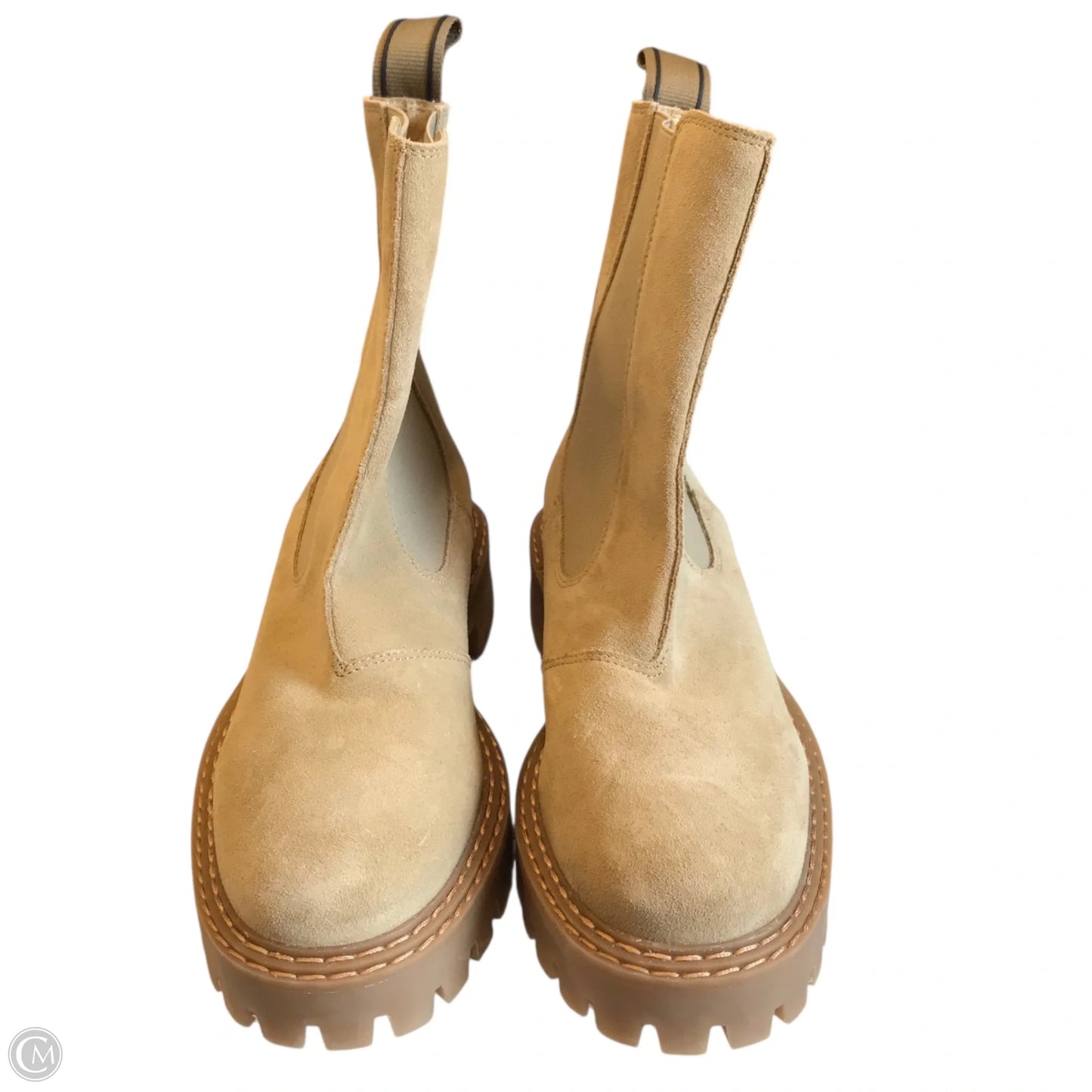 Boots Ankle Flats By Last In Beige, Size: 8.5