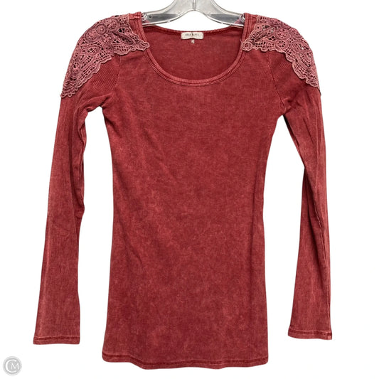 Top Long Sleeve By Bear Dance In Red, Size: S