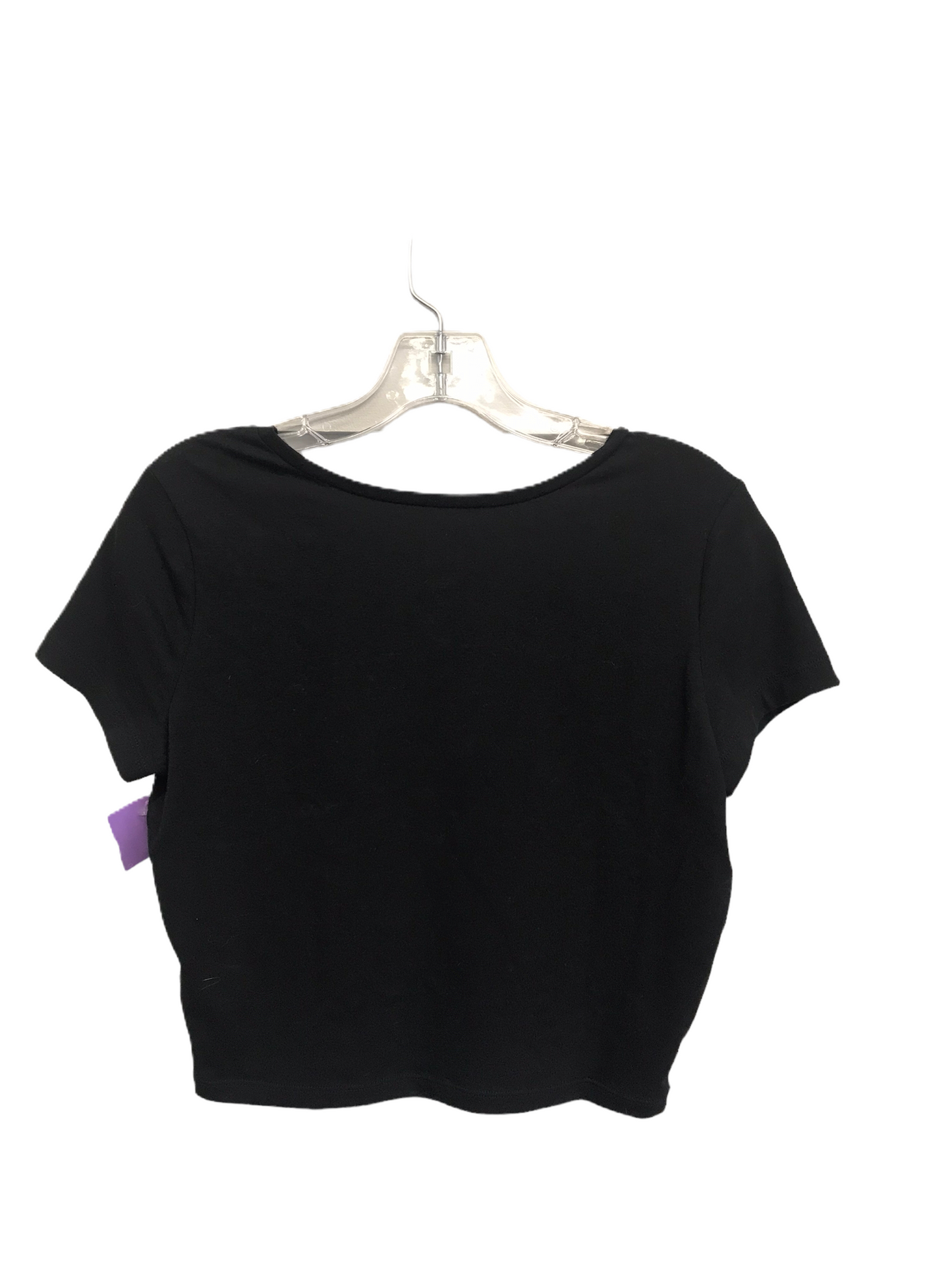 Black Top Short Sleeve Basic By Wild Fable, Size: L