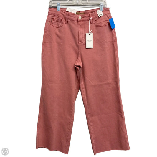 Jeans Wide Leg By Judy Blue In Pink Denim, Size: 8