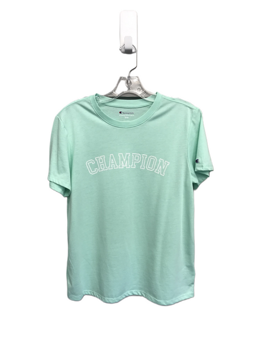 Green Athletic Top Short Sleeve By Champion, Size: S