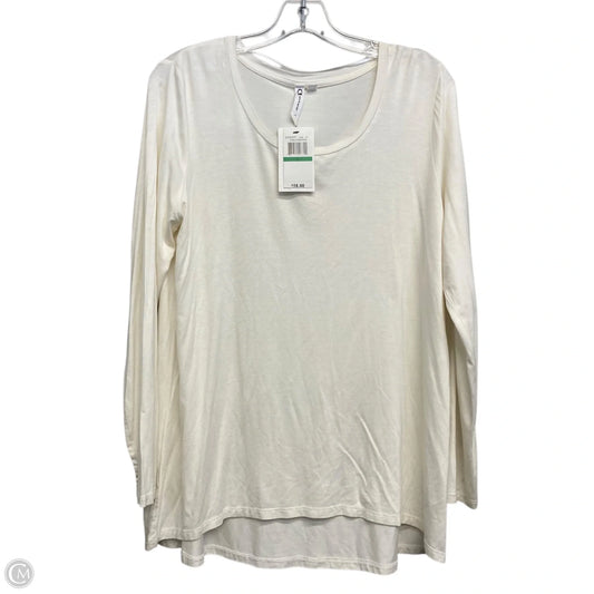 Top Long Sleeve By Cable And Gauge In Cream, Size: L