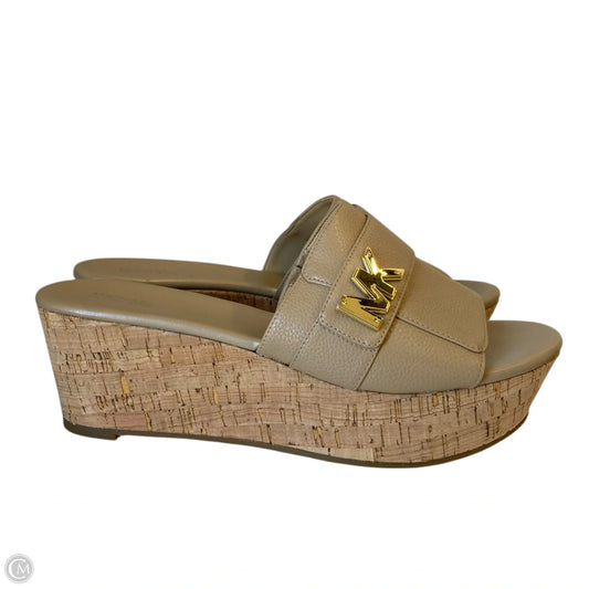 Sandals Heels Wedge By Michael By Michael Kors In Beige, Size: 9