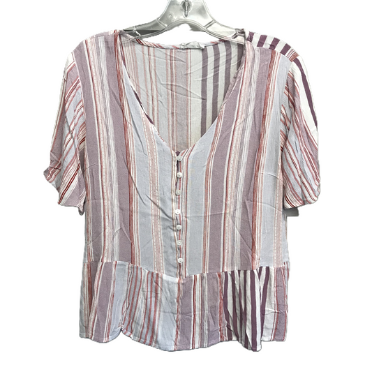 Striped Pattern Top Short Sleeve By Fetch & Co., Size: L