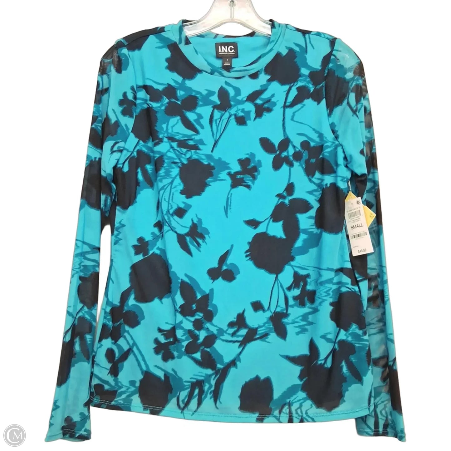 Top Long Sleeve By Inc In Teal, Size: S