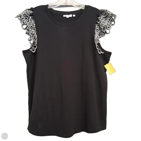 Top Short Sleeve By Chicos In Black & White, Size: Xl