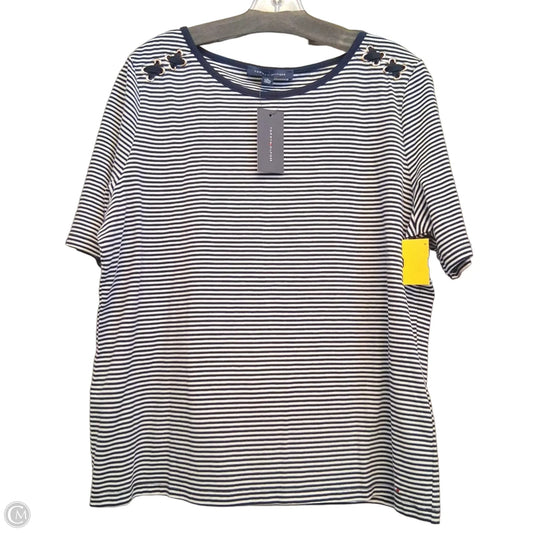 Top Short Sleeve By Tommy Hilfiger In Striped Pattern, Size: Xl