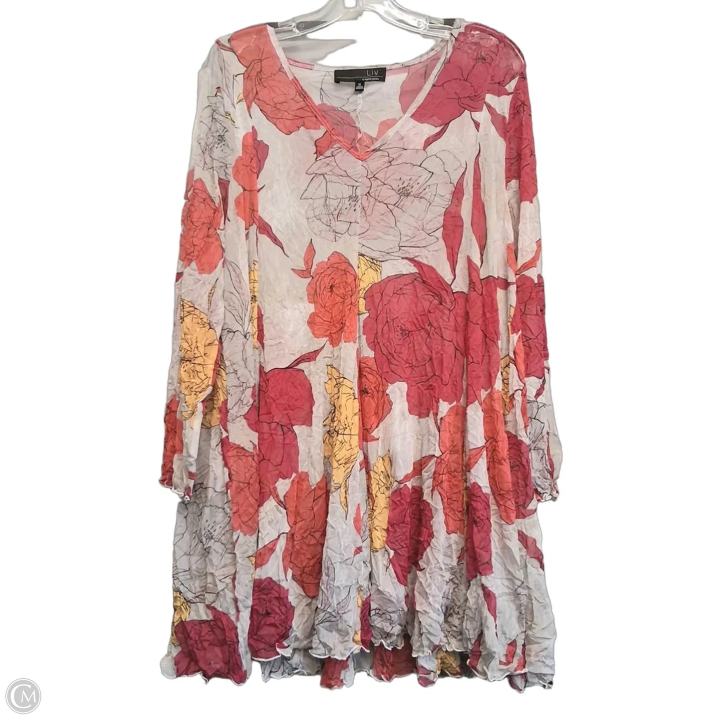 Top Long Sleeve By Habitat In Floral Print, Size: Xl