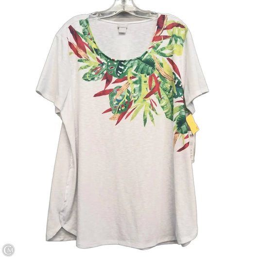 Top SS By Chicos In Floral Print, Size: Xl