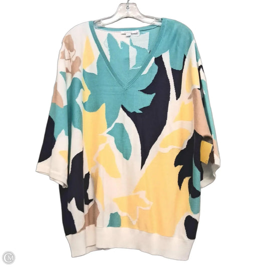 Top 3/4 Sleeve By Chicos In Multi-colored, Size: Xl