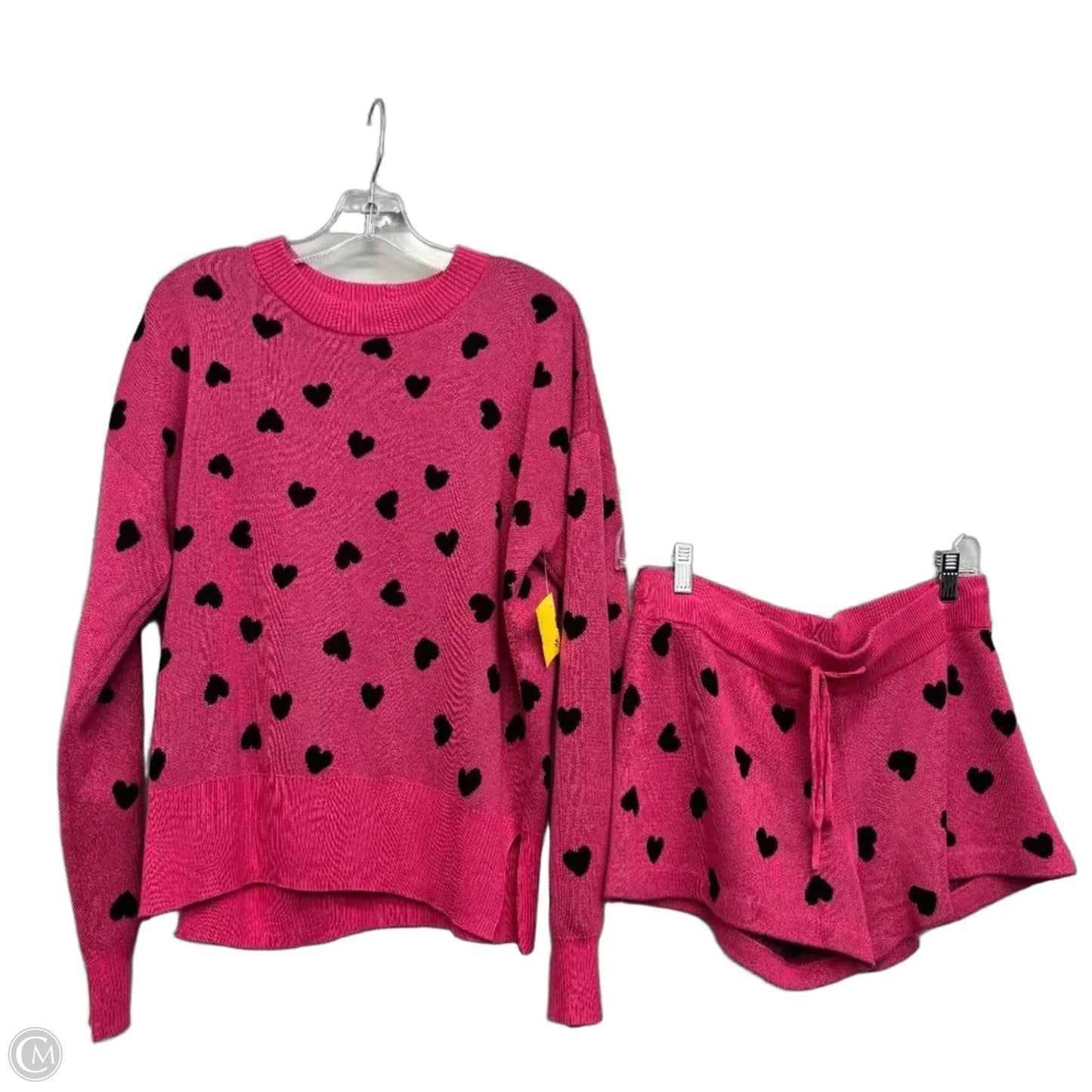 Shorts Set By Peach Pit In Black & Pink, Size: 4