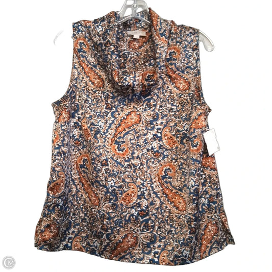 Top Sleeveless By Loft In Blue & Brown, Size: S