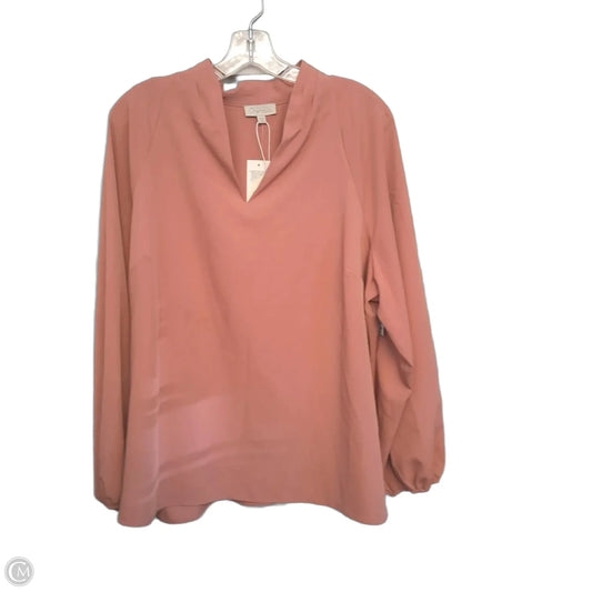 Top Long Sleeve By Chenault In Pink, Size: 2x