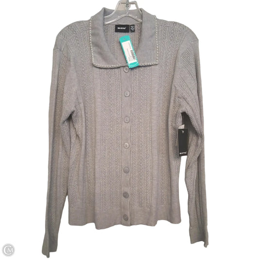 Sweater Cardigan By Rd Style In Grey, Size: 1x