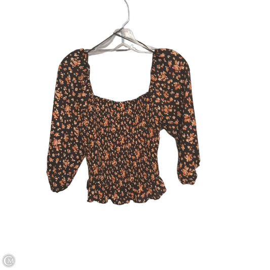 Top Long Sleeve By Paper Crane In Floral Print, Size: M