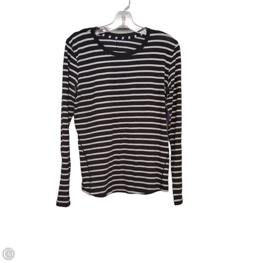 Athletic Top Long Sleeve Collar By Lululemon In Striped Pattern, Size: S