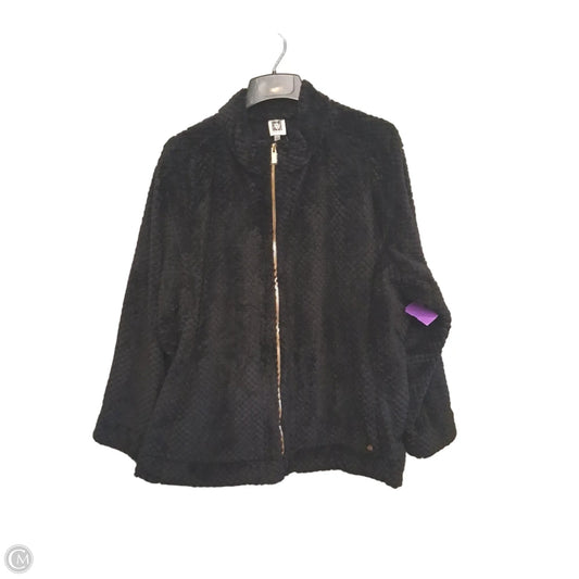 Jacket Faux Fur & Sherpa By Anne Klein In Black, Size: 3x