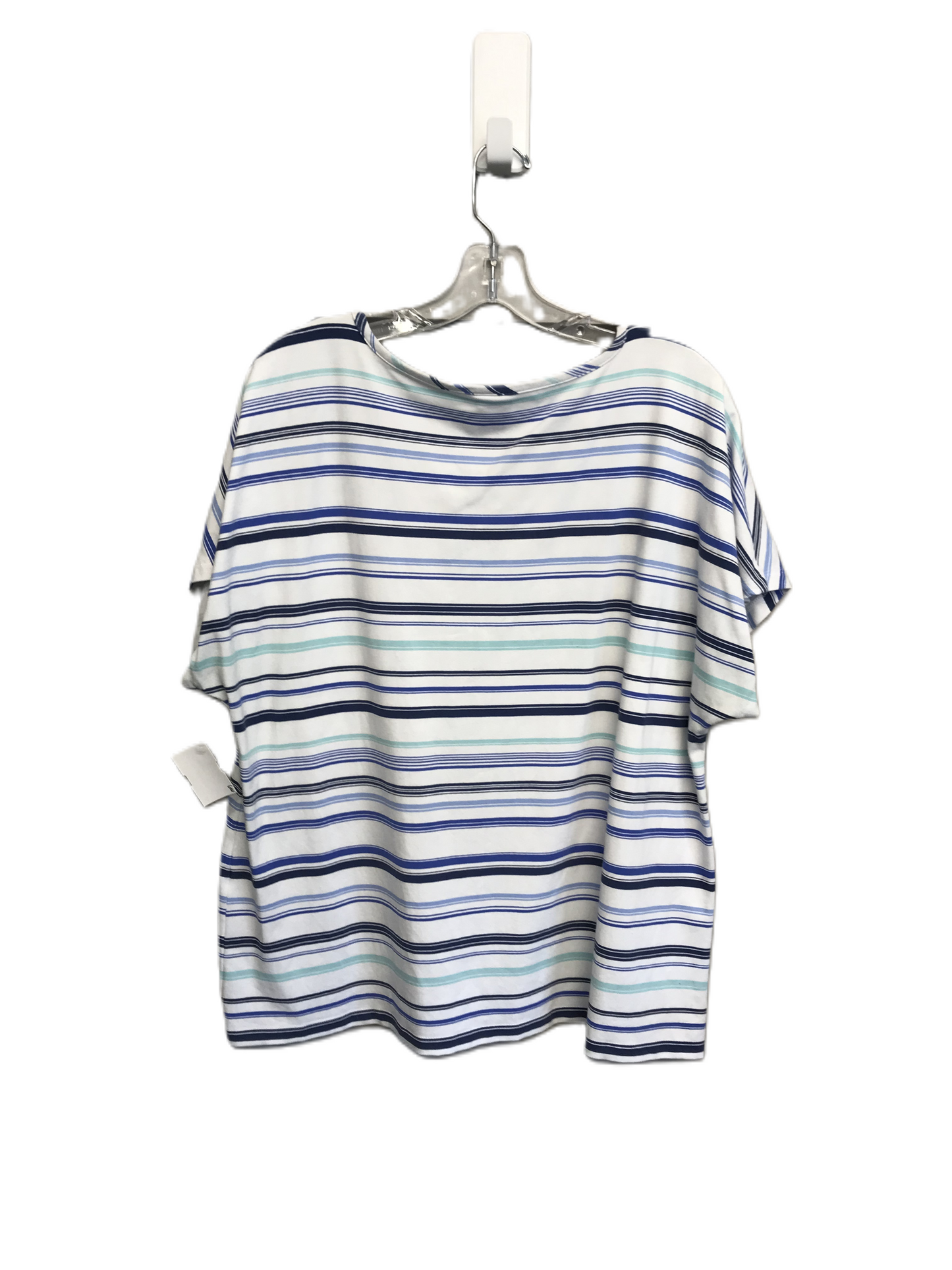 Striped Pattern Top Short Sleeve By Chicos, Size: Xl