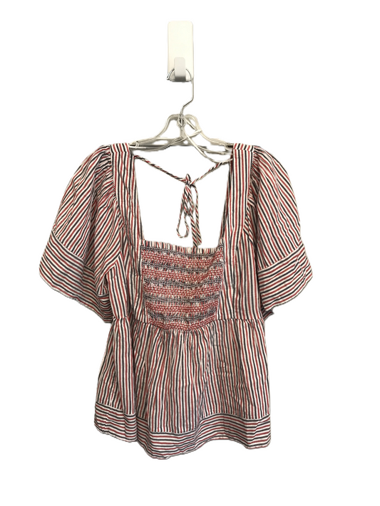 Striped Pattern Top Short Sleeve By Old Navy, Size: L