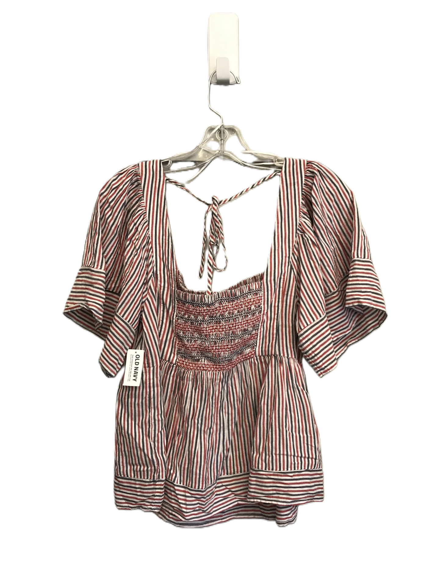 Striped Pattern Top Short Sleeve By Old Navy, Size: L