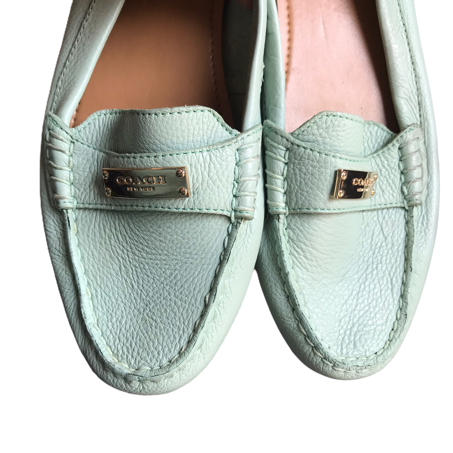 Green Shoes Flats By Coach, Size: 10