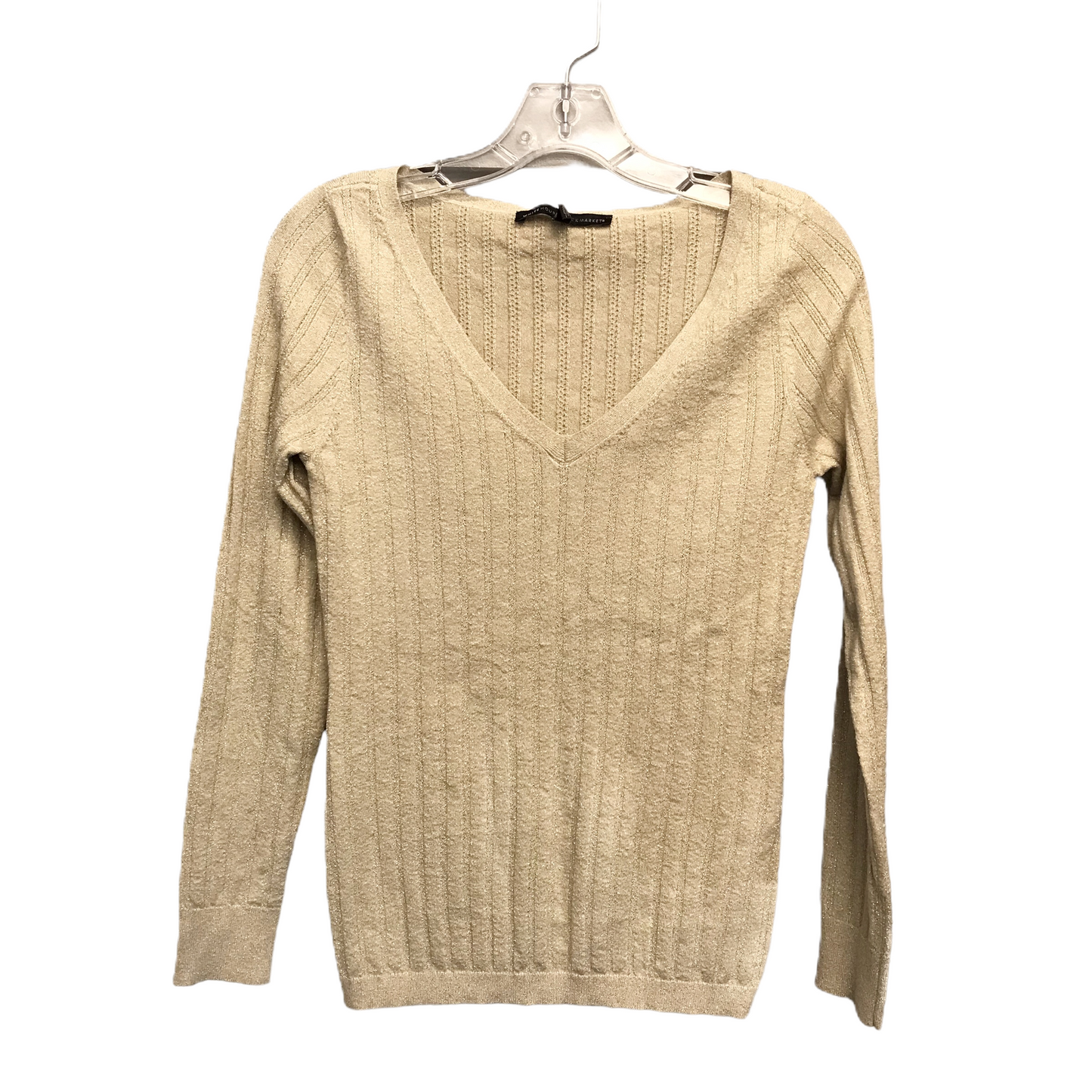 Top Long Sleeve By White House Black Market In Gold, Size: S