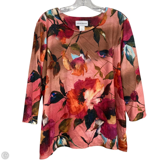Top Long Sleeve By Alfred Dunner In Multi-colored, Size: Xl